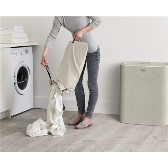 Trio 90-liter Laundry Hamper Separation Basket with lid, 3 Removable Washing Bag - Picture 6 of 7